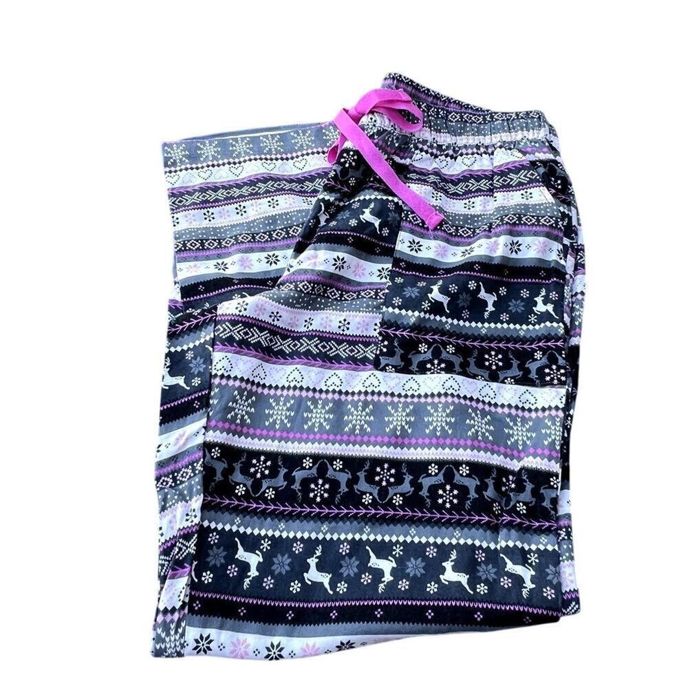 Joyspun Flannel Stripe PJ Bottoms, Women's M (8-10)